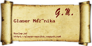 Glaser Mónika névjegykártya